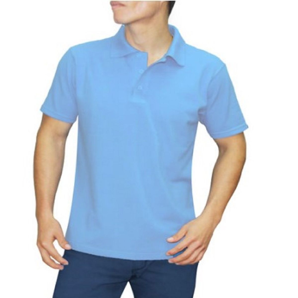 GENERICO - POLO CUELLO CAMISERO MANGA CORTA VERDE LIMON