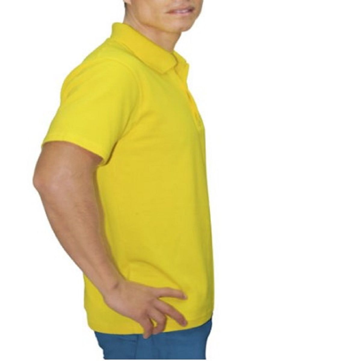 GENERICO - POLO CUELLO CAMISERO MANGA CORTA AMARILLO BRASIL