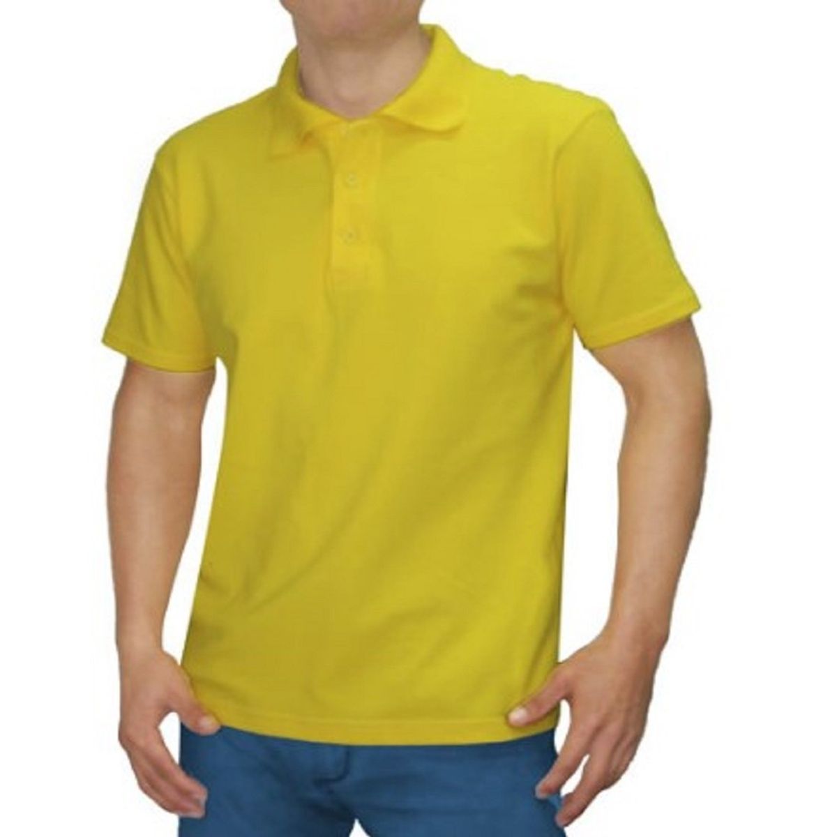 GENERICO - POLO CUELLO CAMISERO MANGA CORTA AMARILLO BRASIL