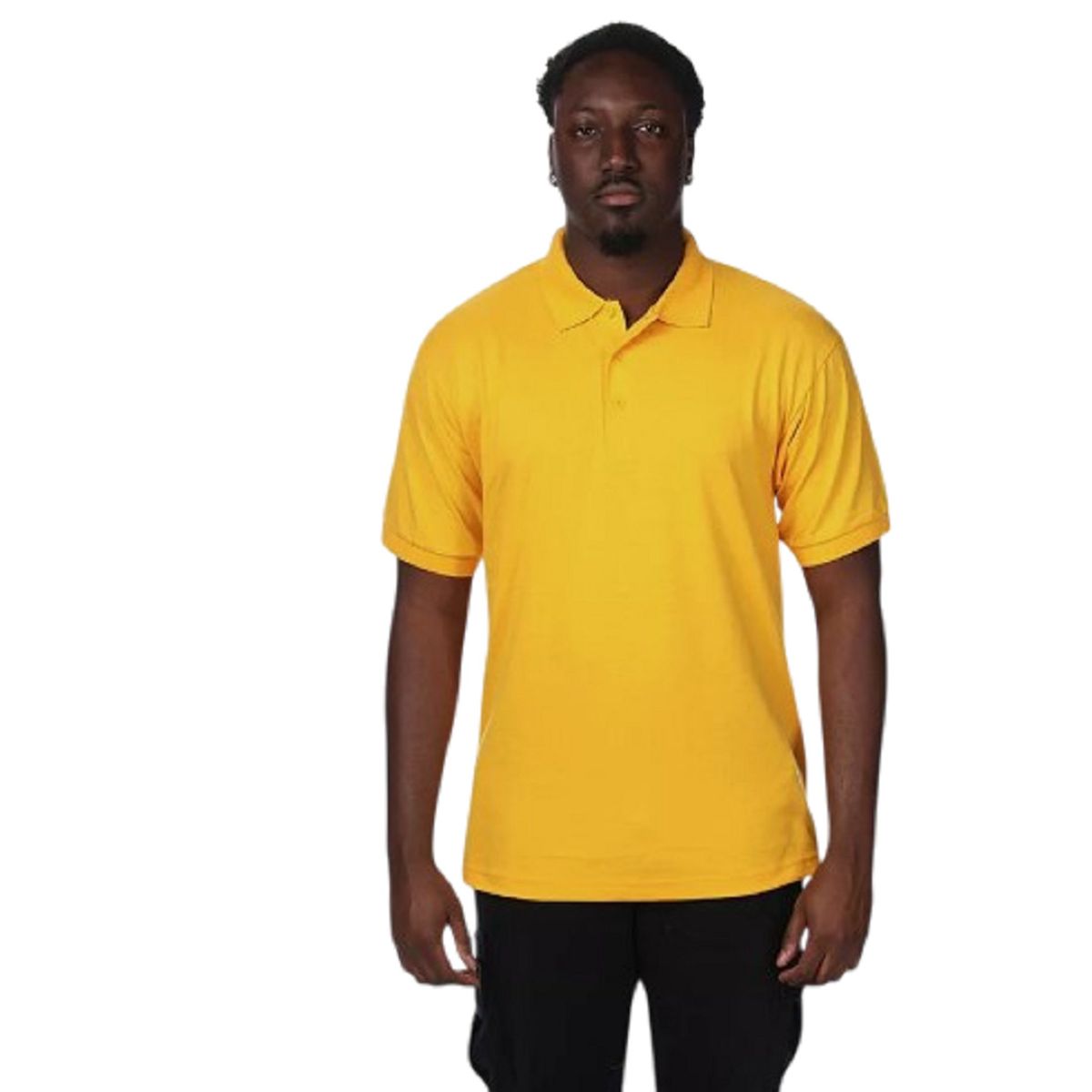 GENERICO - POLO CUELLO CAMISERO MANGA CORTA AMARILLO ORO