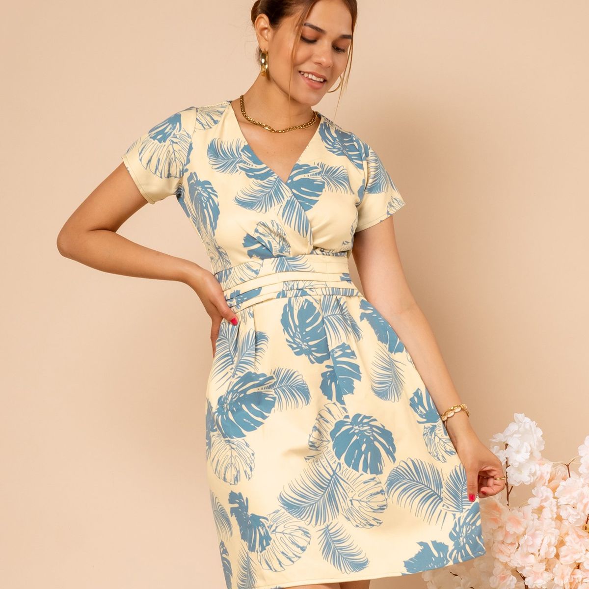 ARMA TU LOOK - VESTIDO ANAHI ESTAMPADO FALDA EN A CON BOLSILLOS