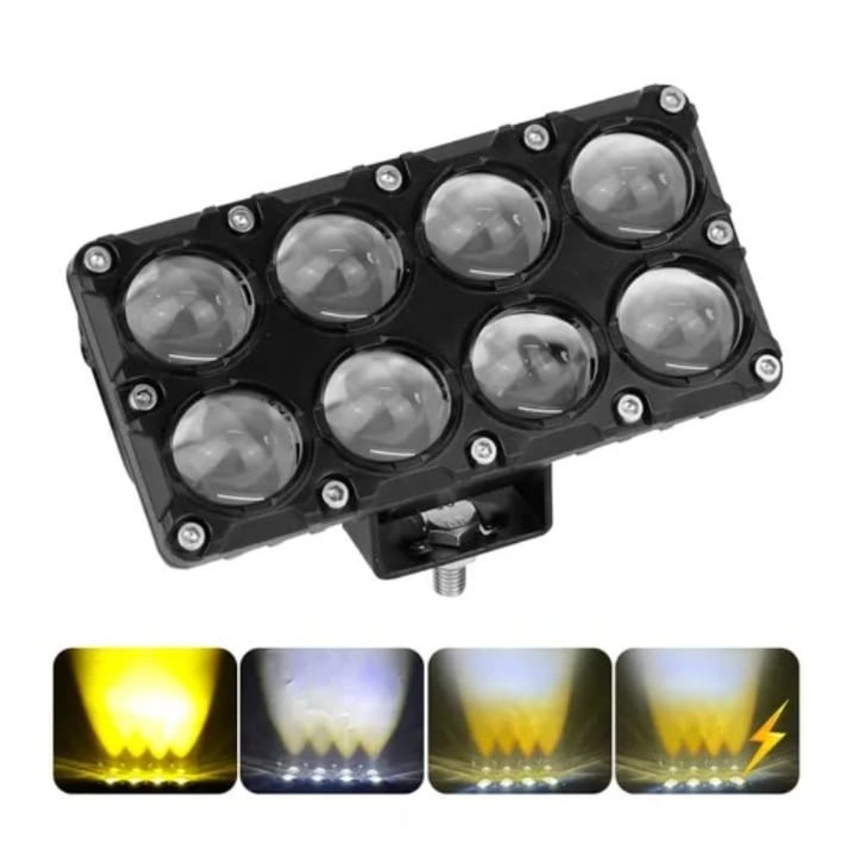 GENERICO - Faro Auxiliar Led Lupa dual amarillo blanco