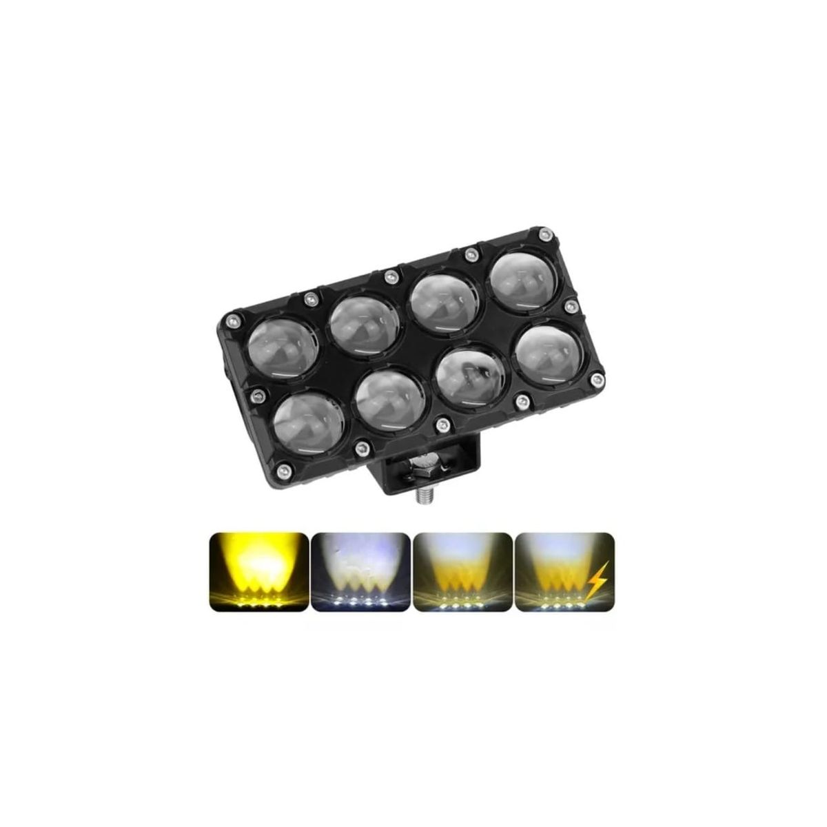 GENERICO - Faro Auxiliar Led Lupa dual amarillo blanco