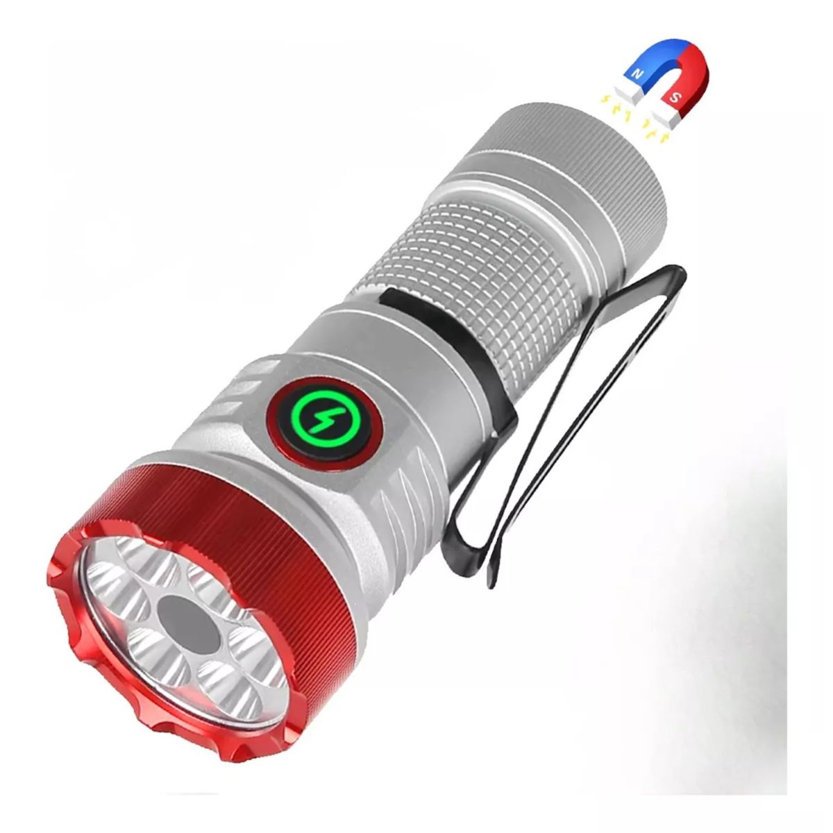 LIDIMI - Linterna LED Magnética con Luz UV -Táctica Multifuncional RGB