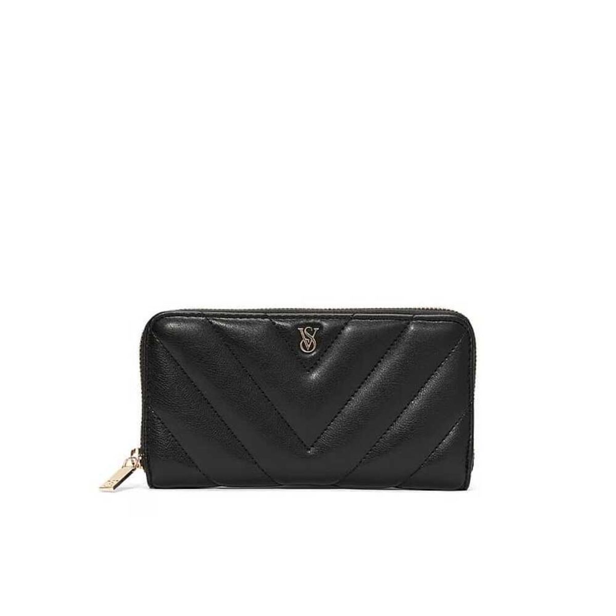 VICTORIA'S SECRET - Billetera Negra Con Logo Victorias Secret