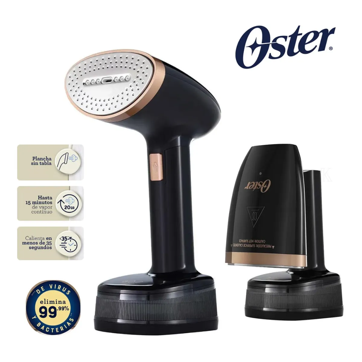 OSTER - Vaporizador de Mano Oster Plegable Negro y Cobre GCSTFS300