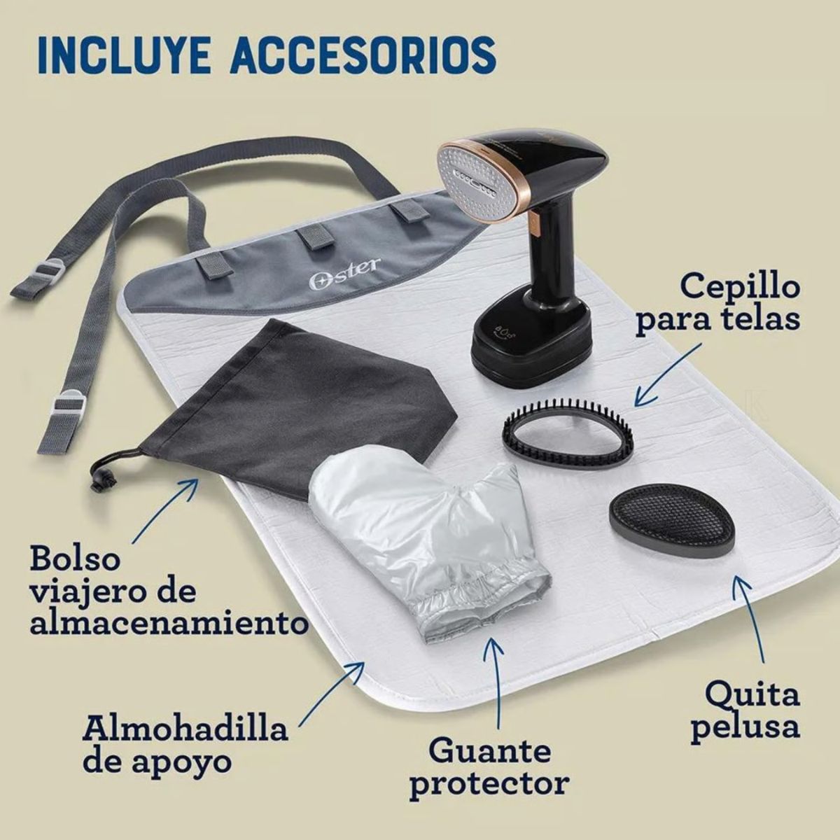 OSTER - Vaporizador de Mano Oster Plegable Negro y Cobre GCSTFS300