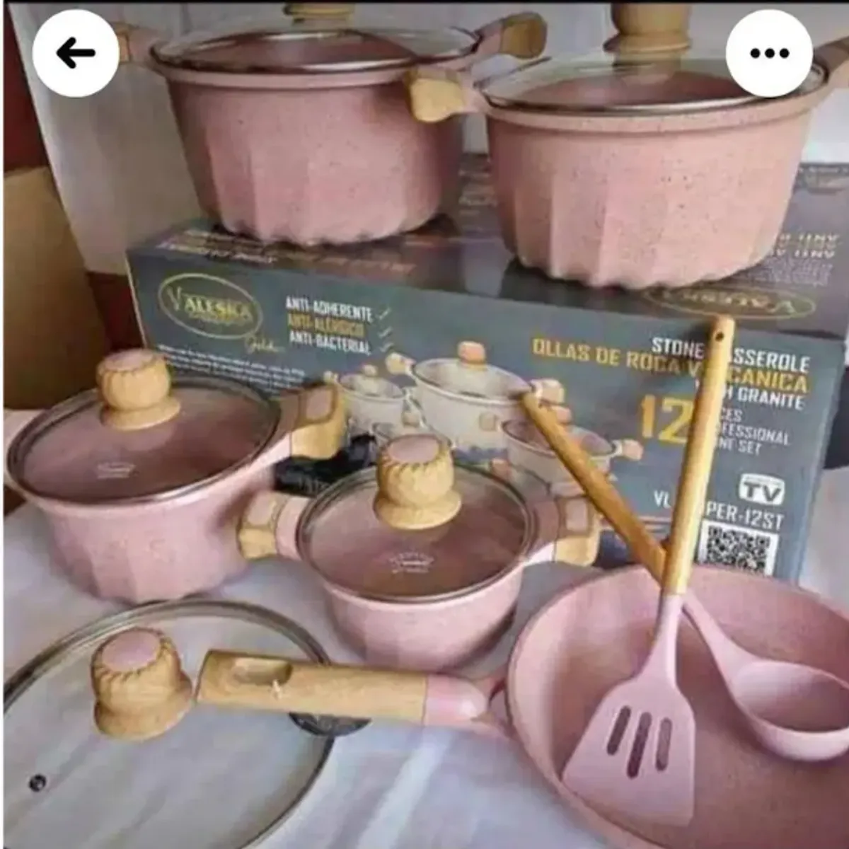 GENERICO - Juego De Ollas Roca Volcanica 12 Piezas Valeska