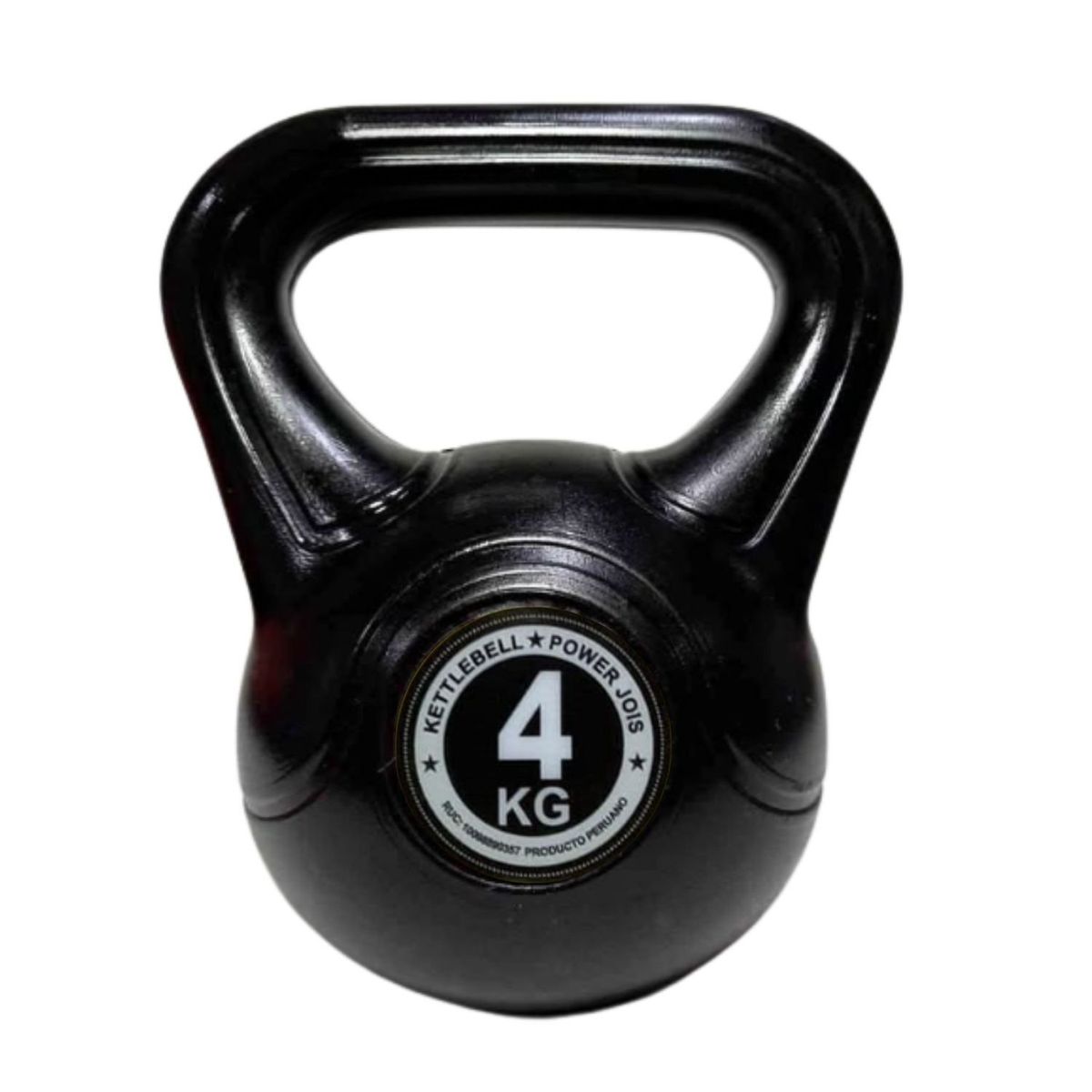 GENERICO - Pesa Rusa o Kettlebell Deporte - 4 kg pvc color Negro