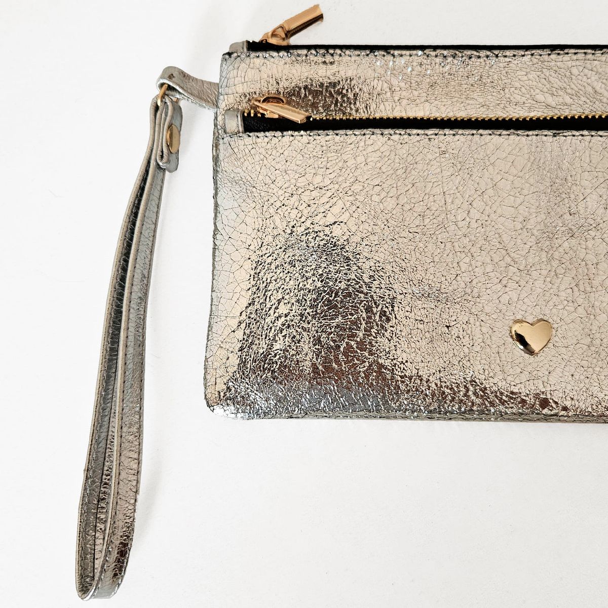 IRISABA - CARTERA DE MANO DE CUERO IRISABA PARA MUJER CASSANDRA PLATEADO