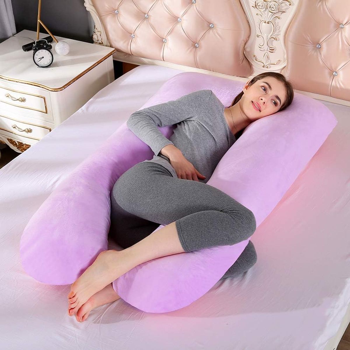 GENERICO - Almohada Multipostural Embarazo  Lactancia lila