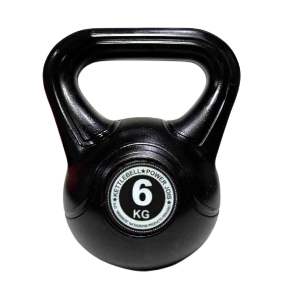GENERICO - Pesa Rusa o Kettlebell Deporte - 6 kg pvc color Negro