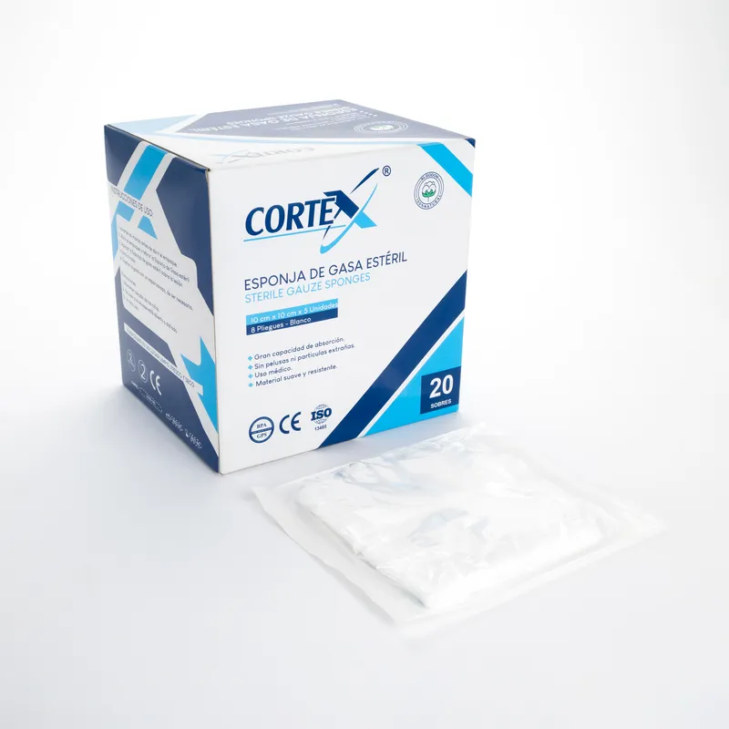 GENERICO - Esponja de Gasa Estéril CORTEX de 10 x 10 CM CAJA 20 UND