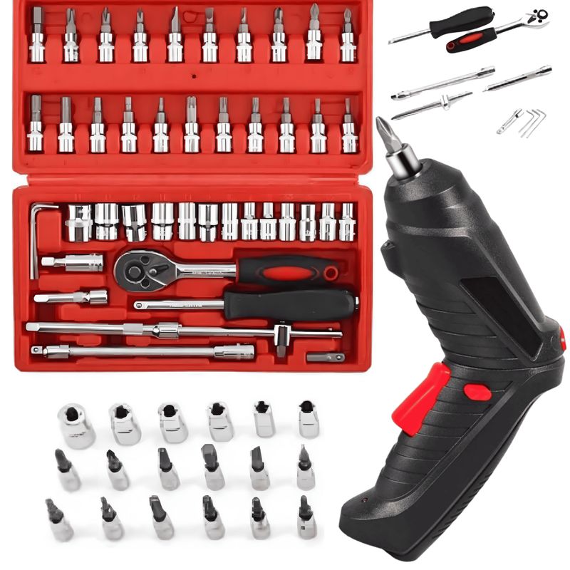 ROSH - Destornillador Eléctrico + Set de Dados 46 Pzs – Combo Profesional