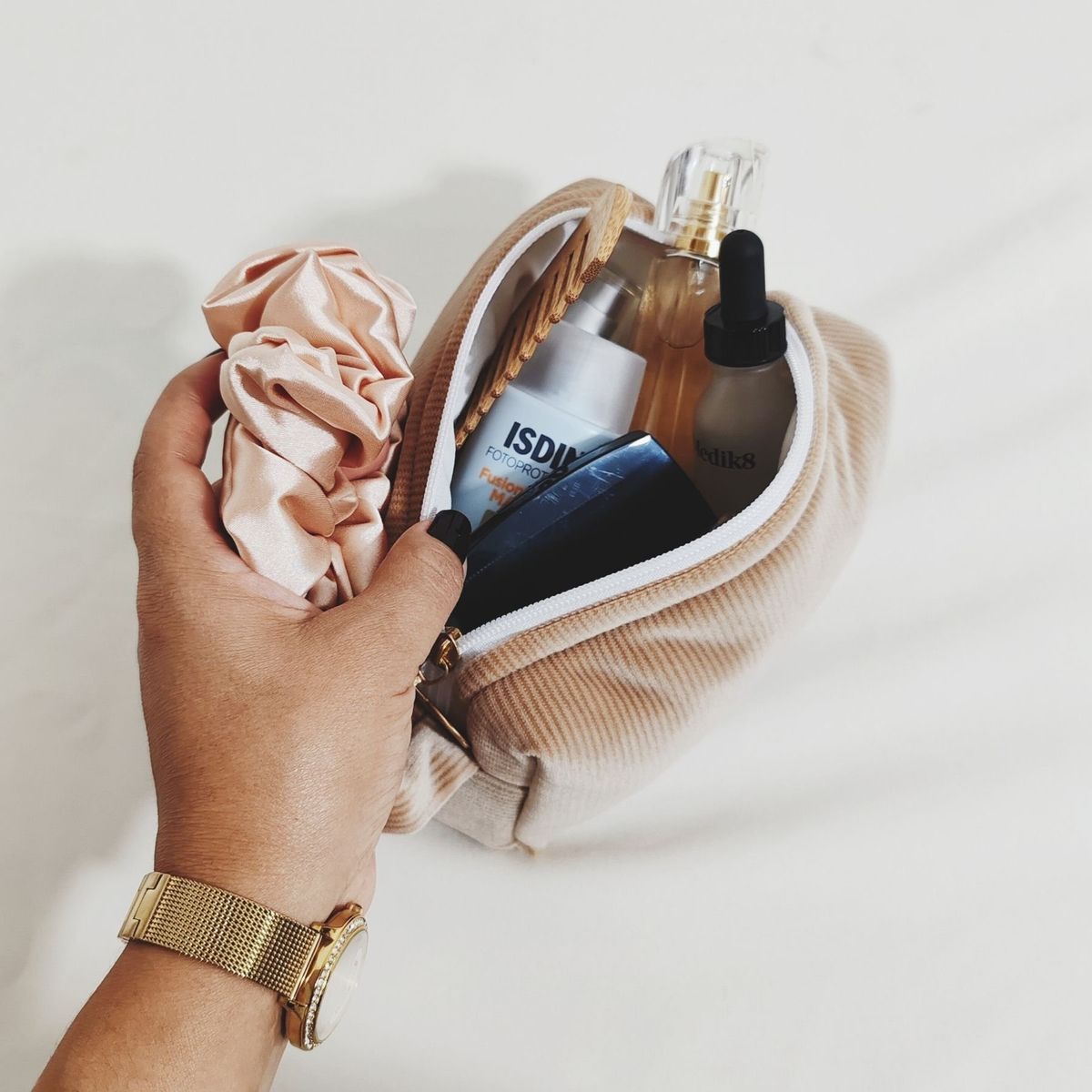 GENERICO - Neceser Porta Cosmético Small 17 cm x 10 cm x 10 cm - Color Nude