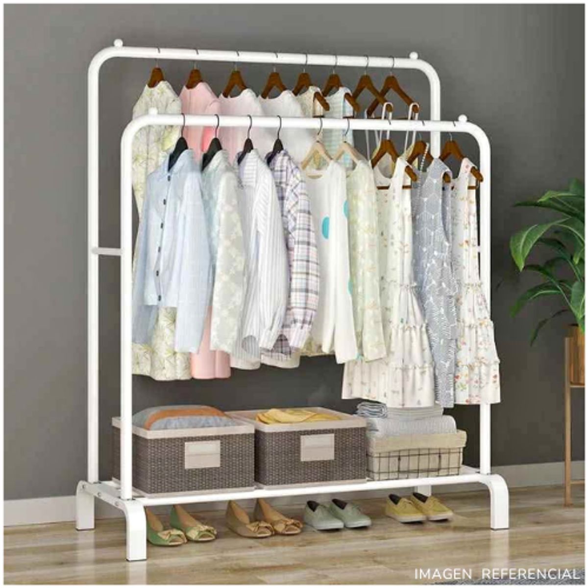 INSPIRA MARKET - Estante Organizador Ropa Perchero Blanco