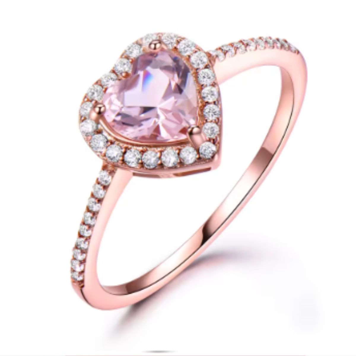 GENERICO - Anillo Corazón Rosa – Amor y Elegancia