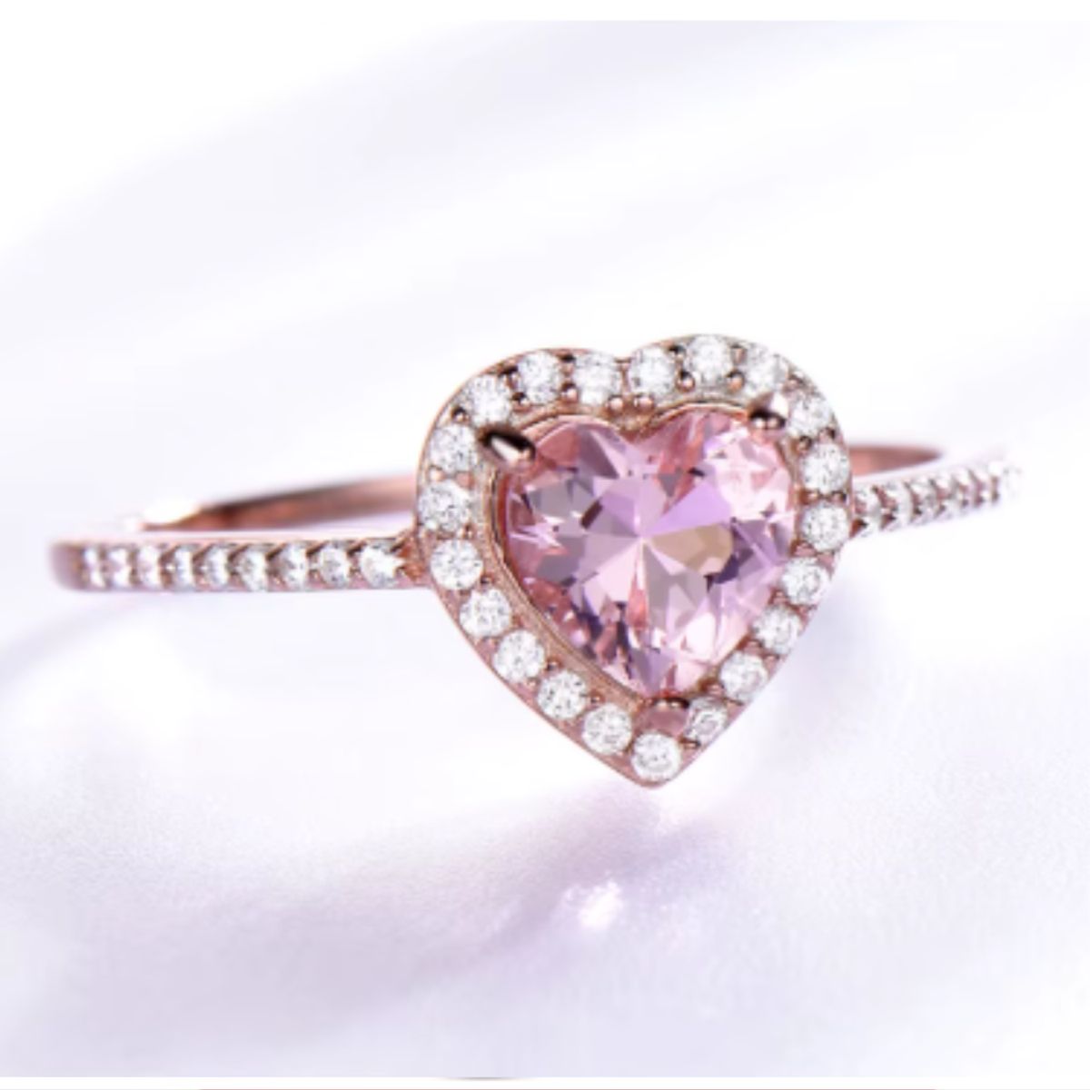 GENERICO - Anillo Corazón Rosa – Amor y Elegancia