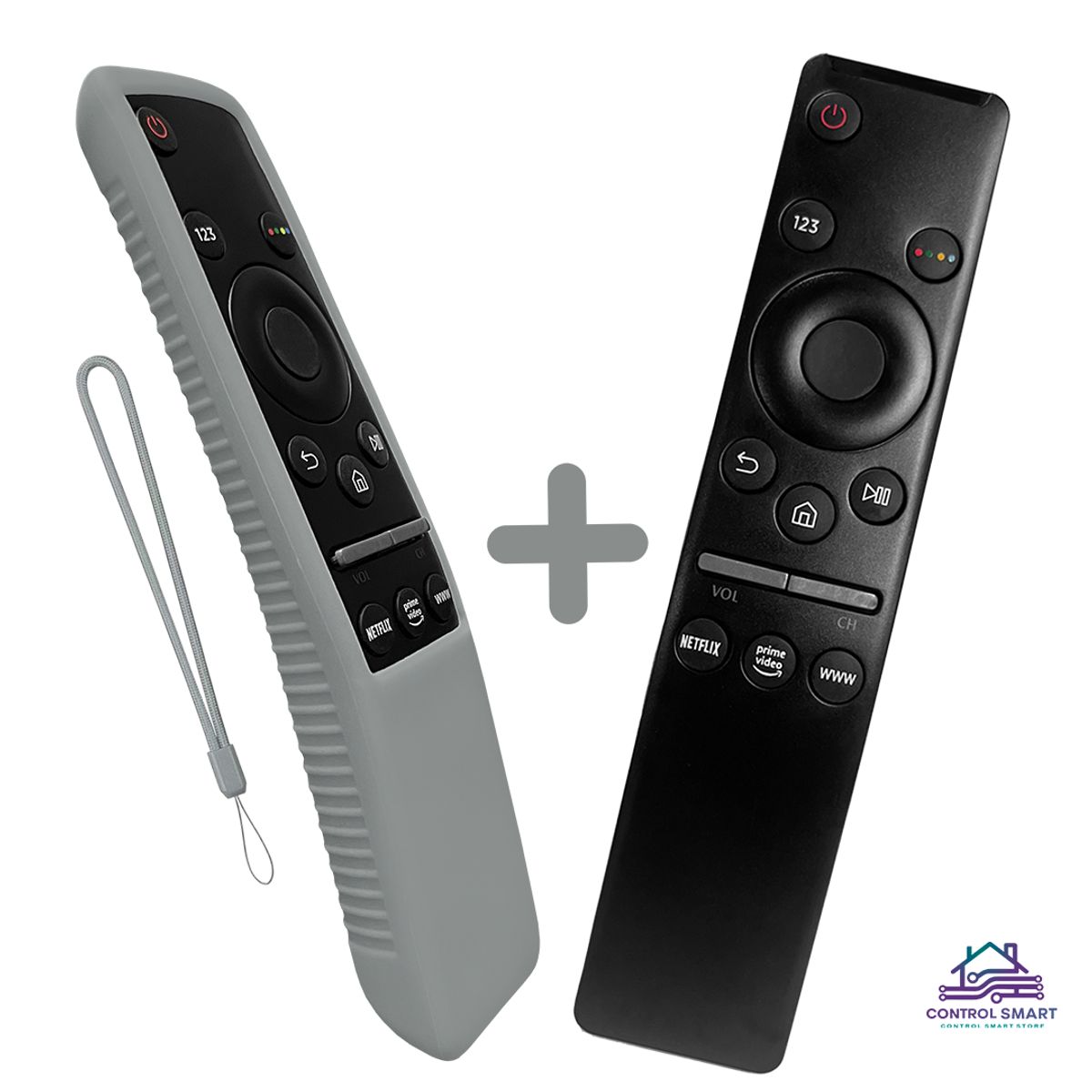 GENERICO - Control Remoto para Smart TV Samsung + Funda Protectora  Plomo