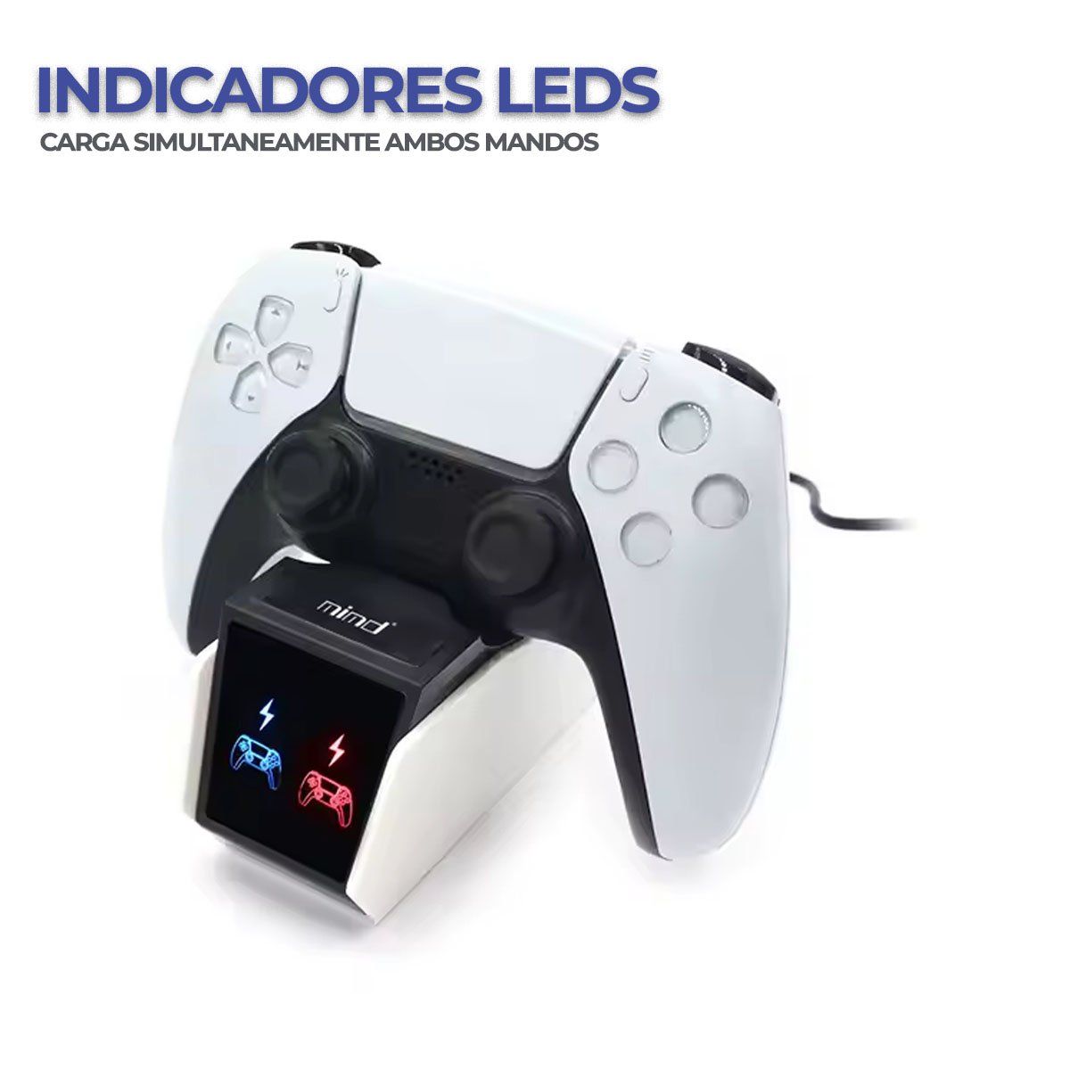 MIMD - Cargador Dual para Mandos PS5 Base Luz led P5