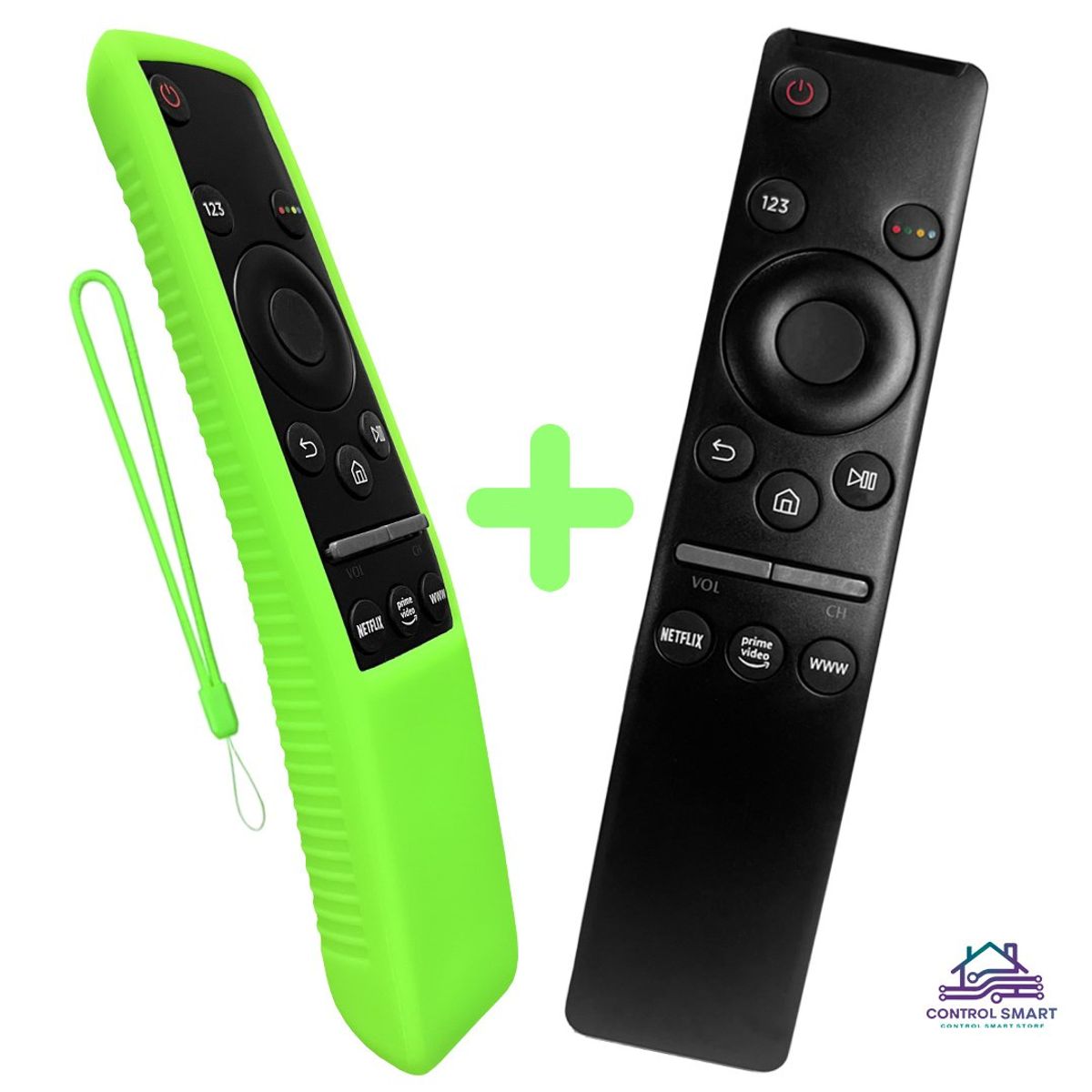 GENERICO - Control Remoto para Smart TV Samsung + Funda Protectora  Verde Neón