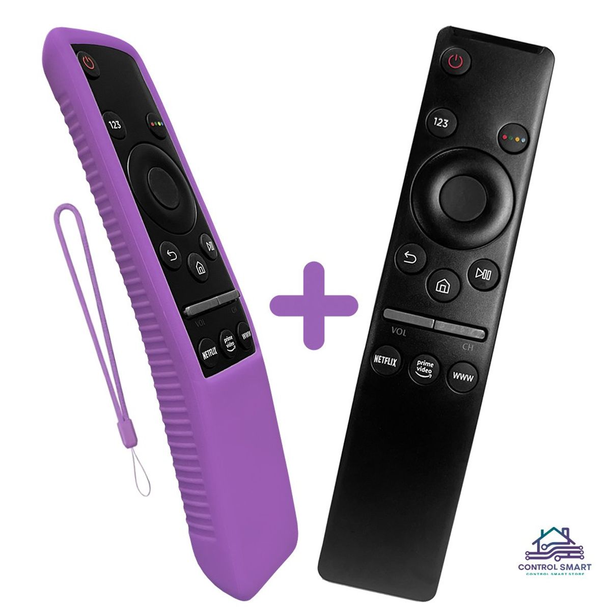 GENERICO - Control Remoto para Smart TV Samsung + Funda Protectora  Morada