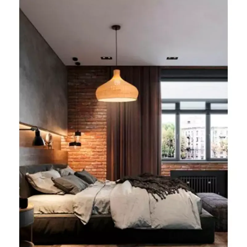 GENERICO - Lámpara Colgante de Mimbre