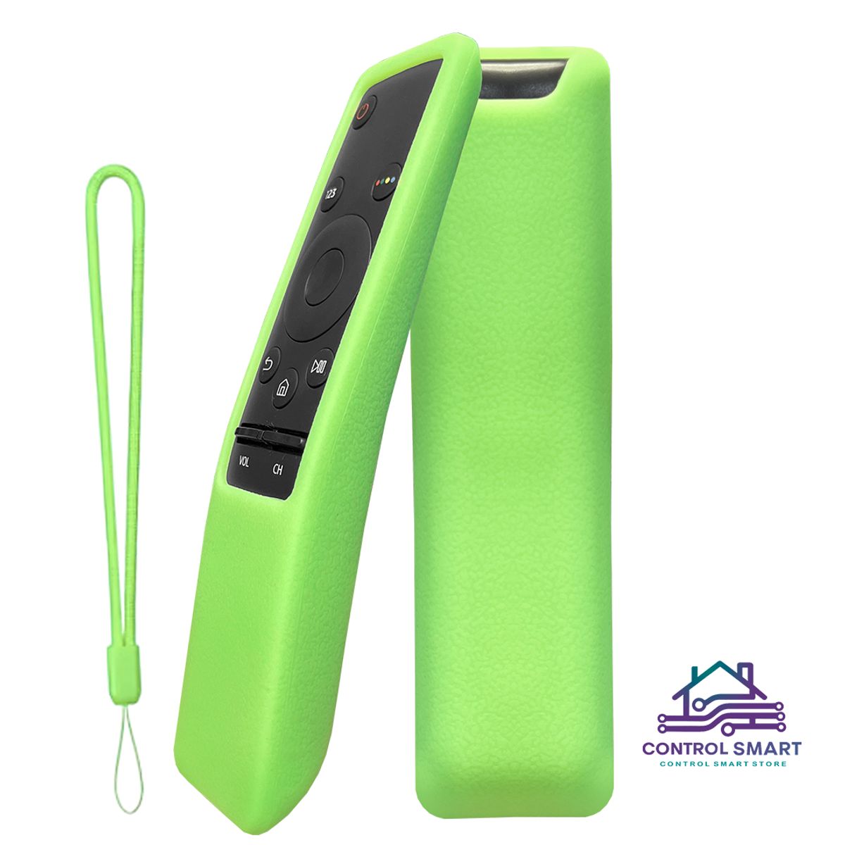 GENERICO - Control para Smart TV Samsung + Funda Protectora  Verde fosforescente