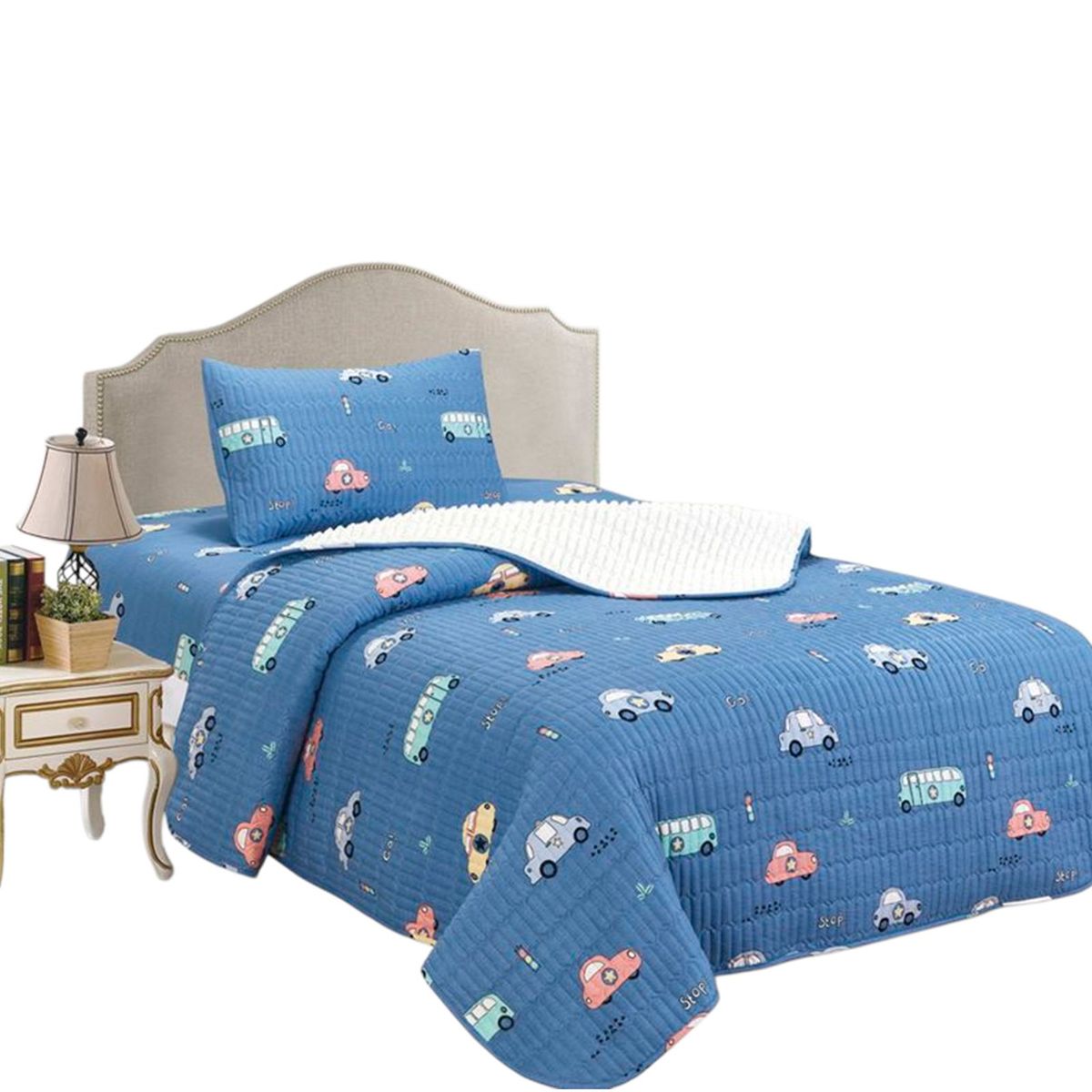 CASATEX - Set Cubrecama Delgado Tela con Reverso Cordero 1.5 Plz-C02