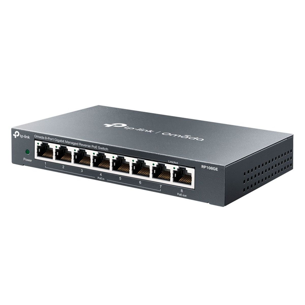 TP LINK - TP-LINK RP108GE Switch PoE Reverso 8 Puertos Gigabit Omada