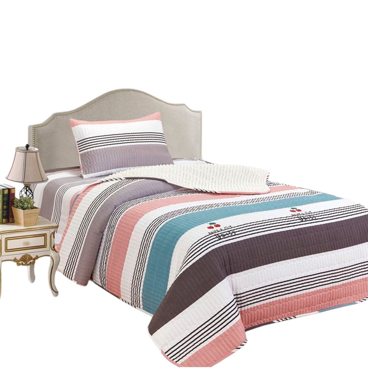 CASATEX - Set Cubrecama Delgado Tela con Reverso Cordero 1.5 Plz-C03