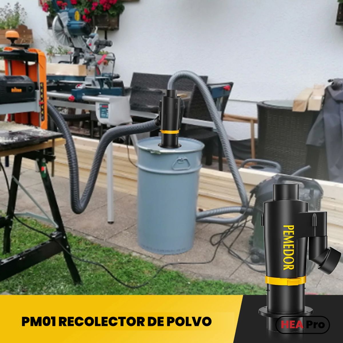 GENERICO - COLECTOR DE POLVO CICLONICO 2"- 50 mm DOBLE FILTRO