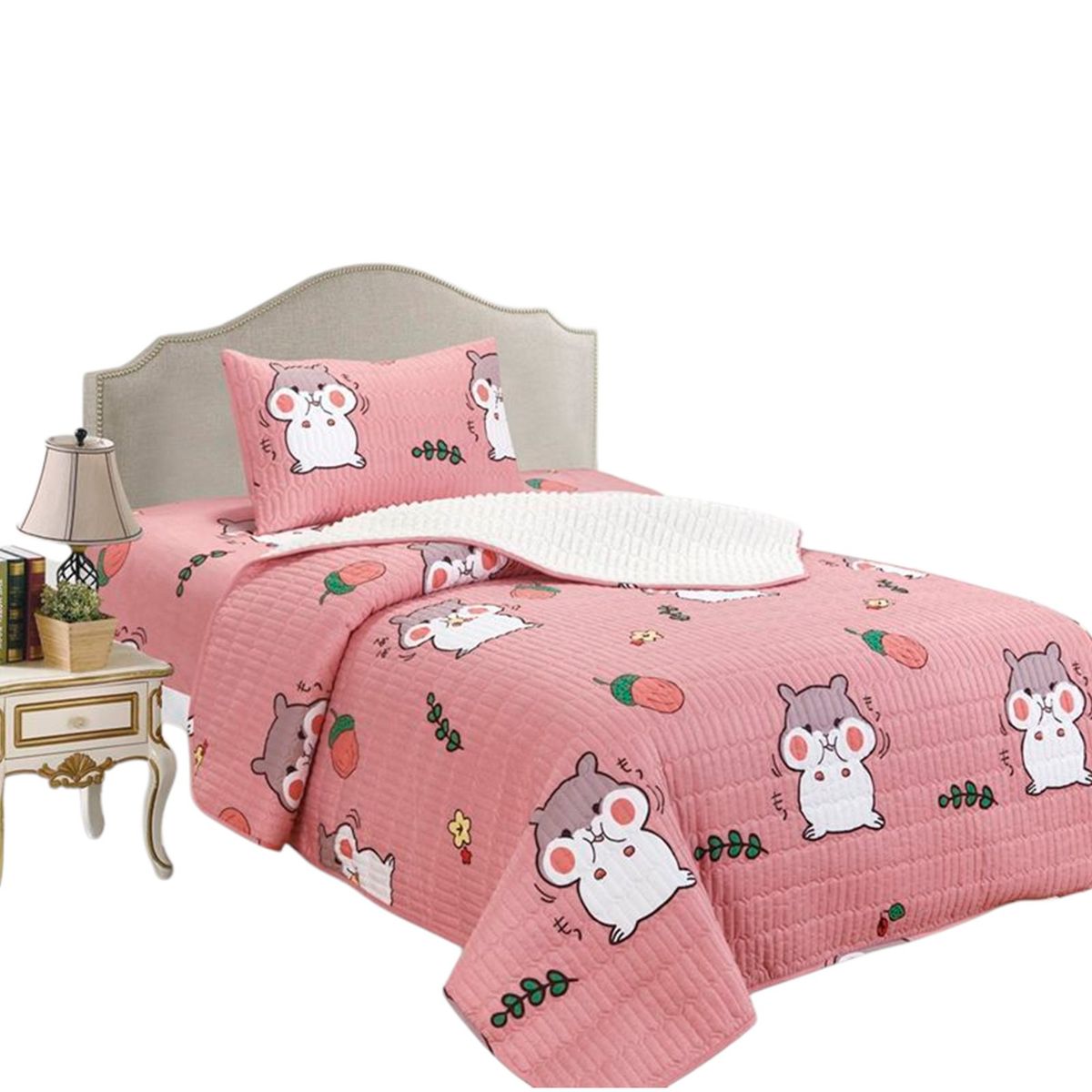 CASATEX - Set Cubrecama Delgado Tela con Reverso Cordero 1.5 Plz-C11