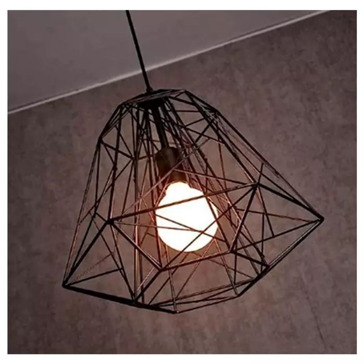 GENERICO - Lámpara Colgante Vintage Hexágono Negro