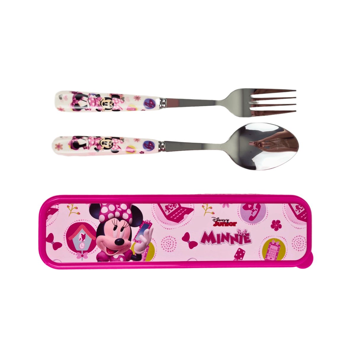 DISNEY - Set de Cubiertos Infantiles MINNIE Acero inoxidable estuche