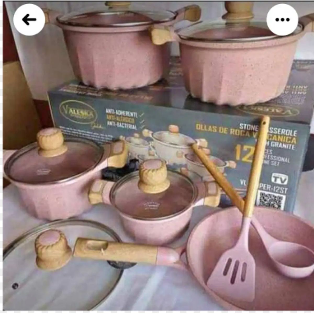 GENERICO - Juego De Ollas Roca Volcanica 12 Piezas Valeska