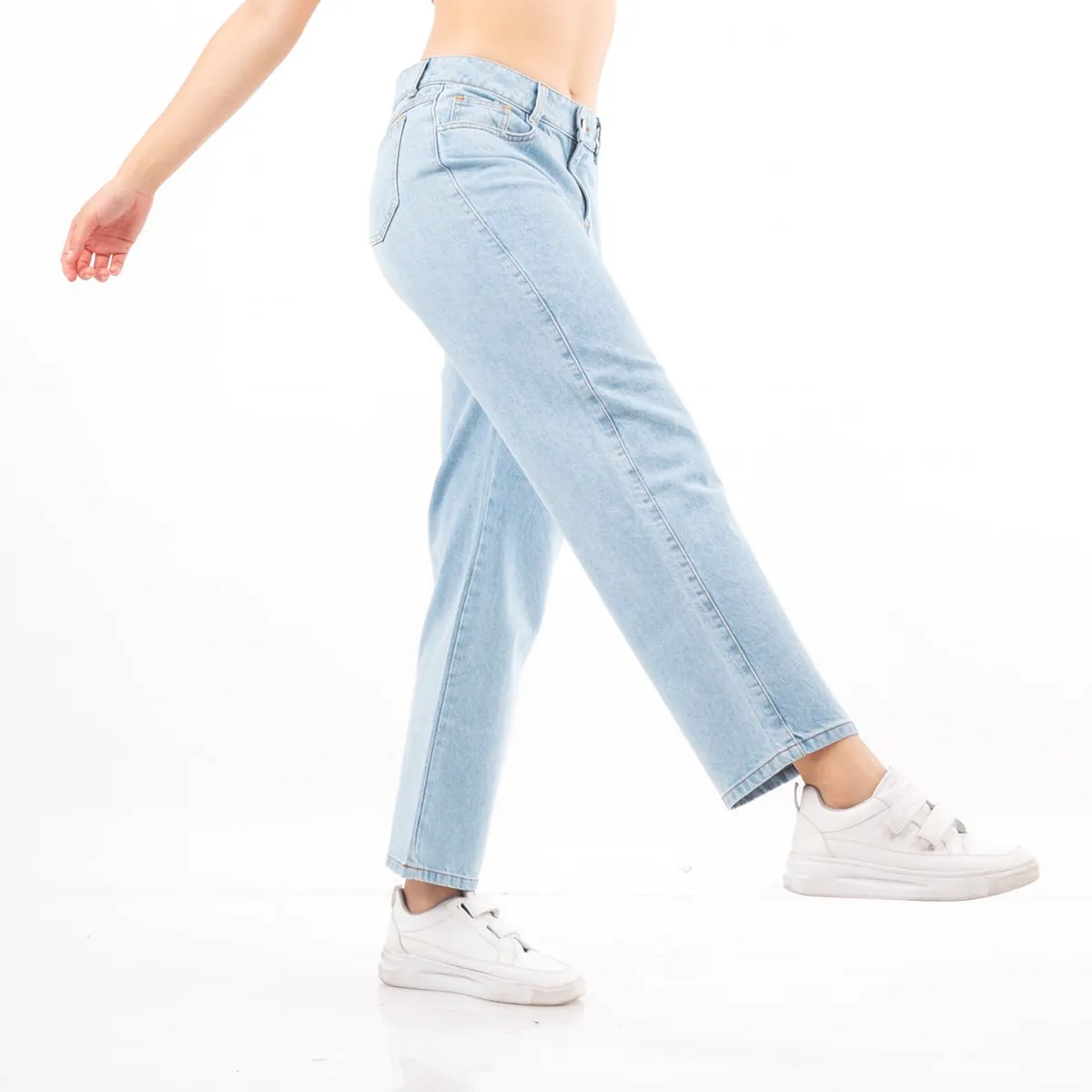ROSUE - Pantalón Jean Baggy Mujer Hielo