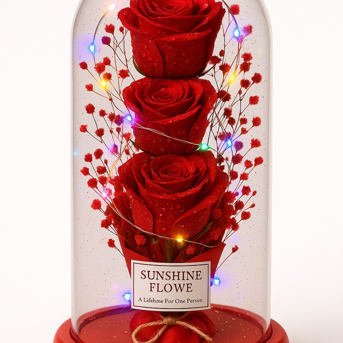 GENERICO - Ramo de Rosas Eternas en Cúpula Acrílica