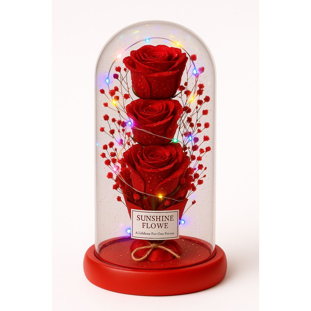 GENERICO - Ramo de Rosas Eternas en Cúpula Acrílica