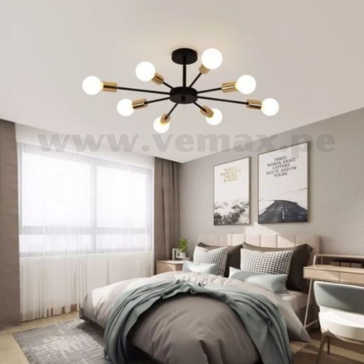 GENERICO - Lámpara Colgante Vintage Smuxi Dorado