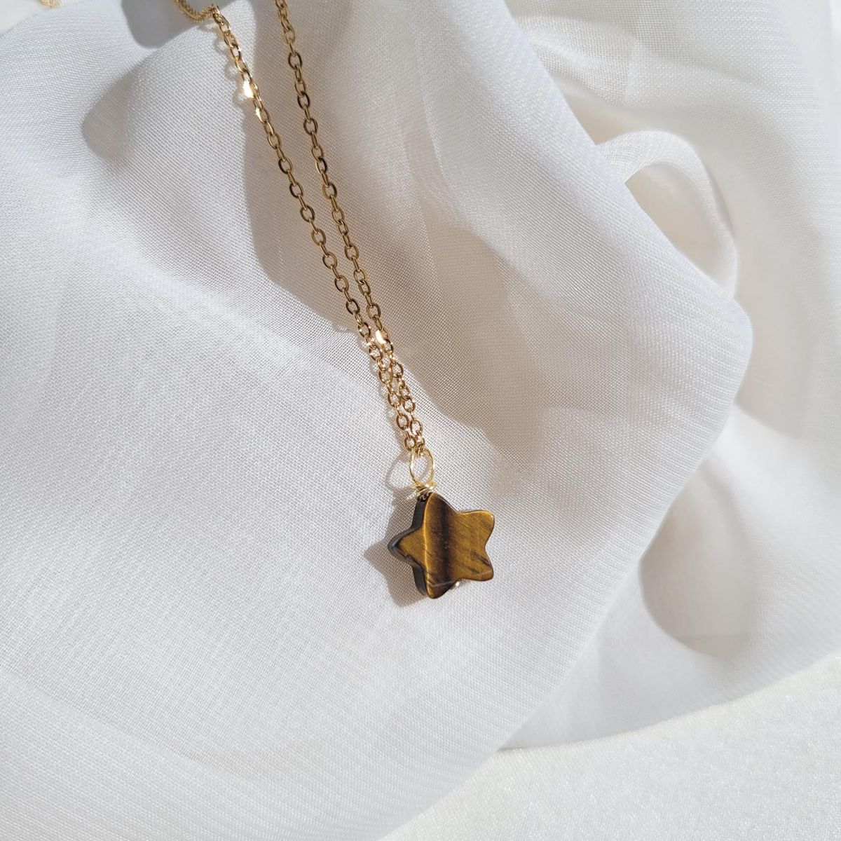 INTUERI - Collar Estrella Ojo de Tigre Acero