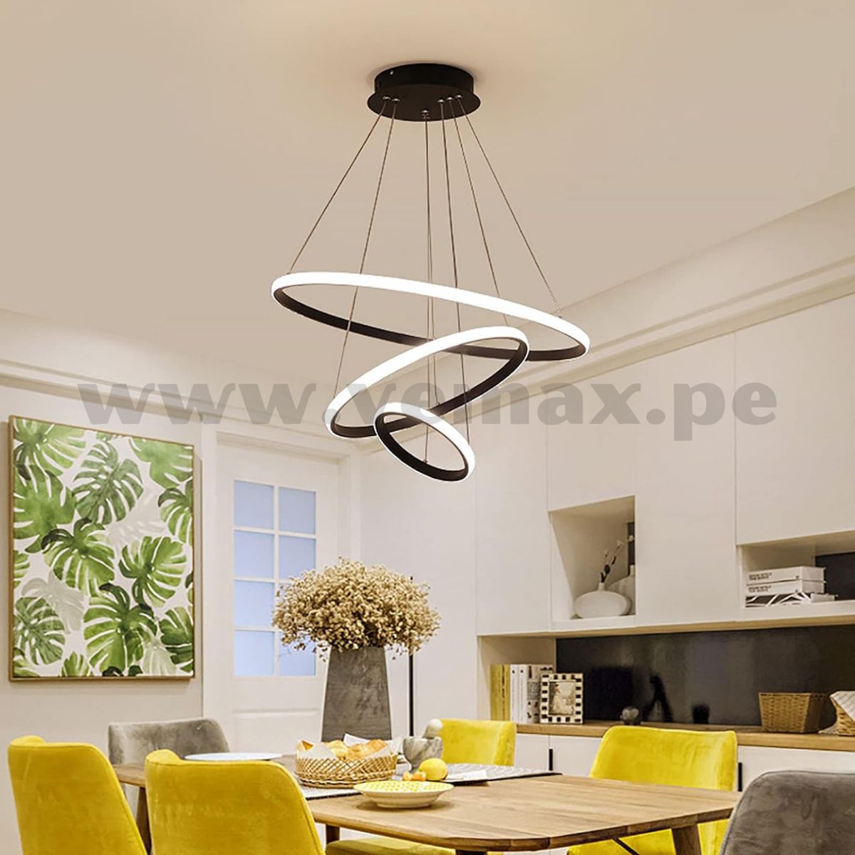 GENERICO - Lámpara Colgante Harmony Black Luz Cálida+Blanca+Intermedia