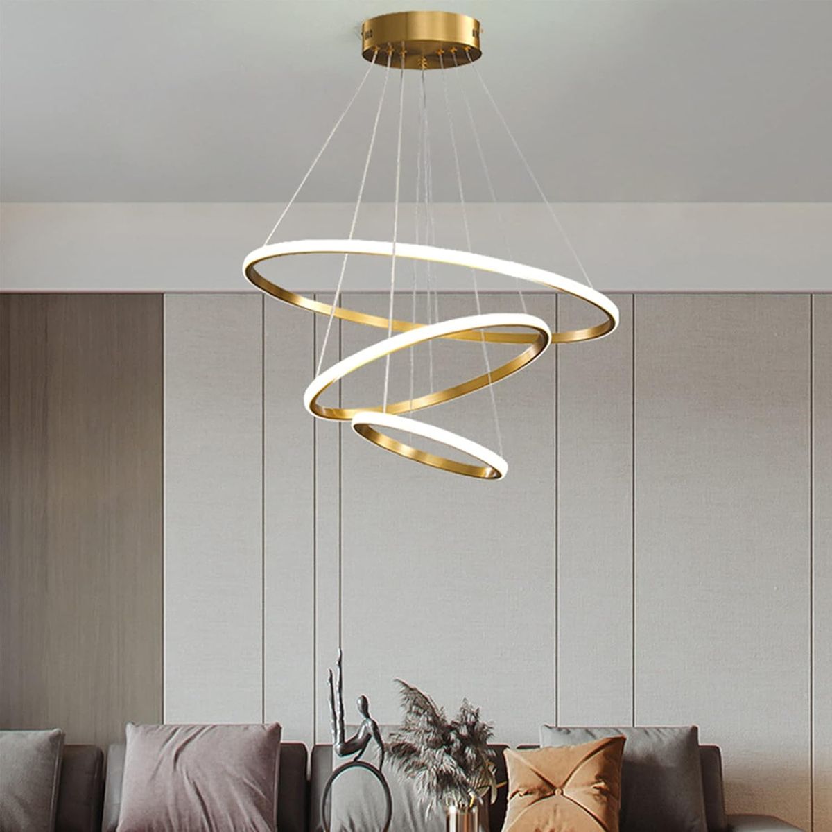 CEMLIGHTING - Lámpara Colgante Harmony Golden Luz Cálida+Blanca+Intermedia