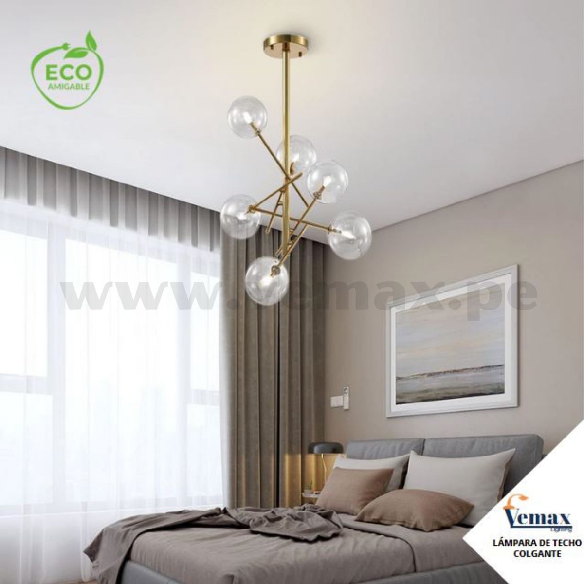 GENERICO - Lámpara Colgante Cooper Golden