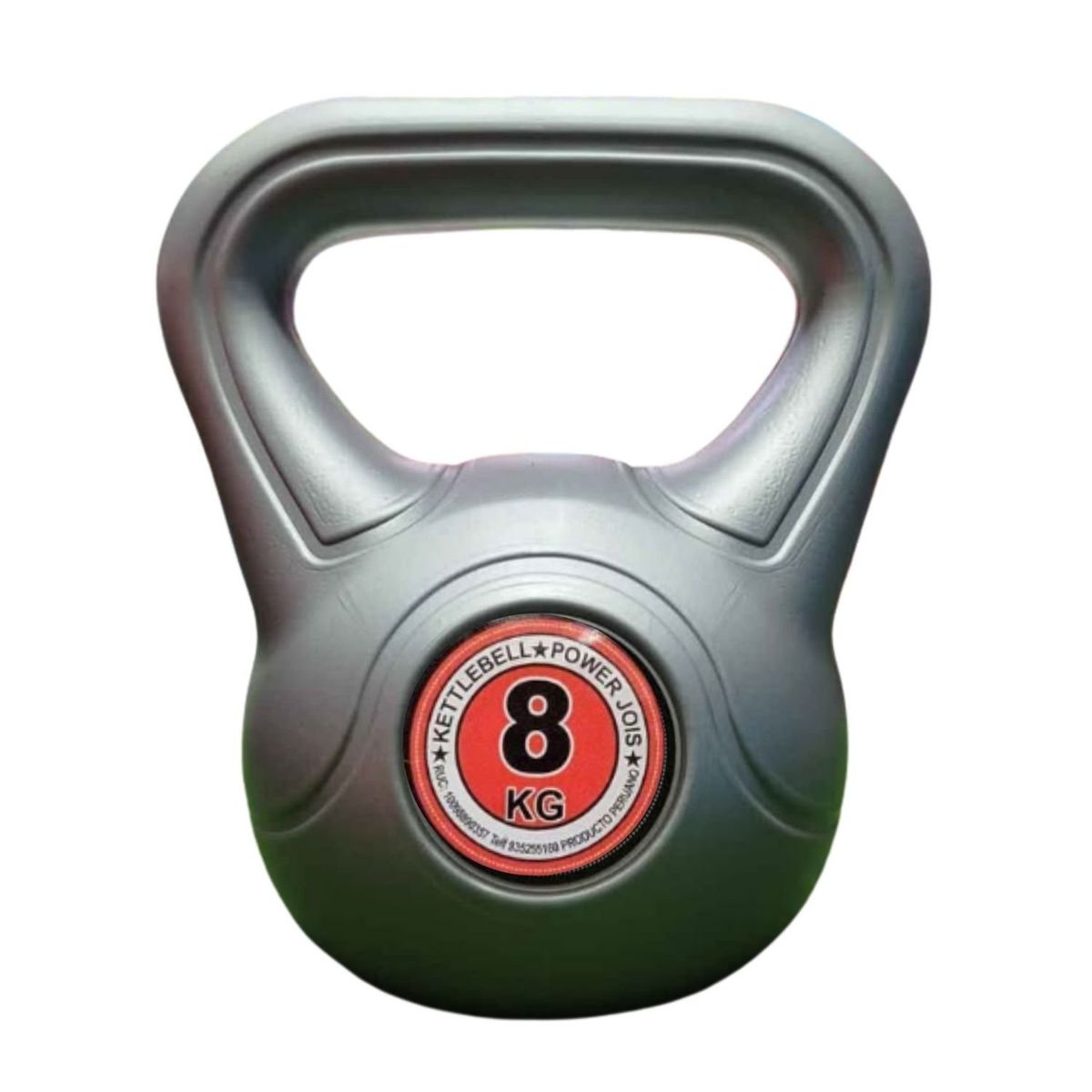 GENERICO - Pesa Rusa o Kettlebell Deporte - 8 kg pvc color Plomo