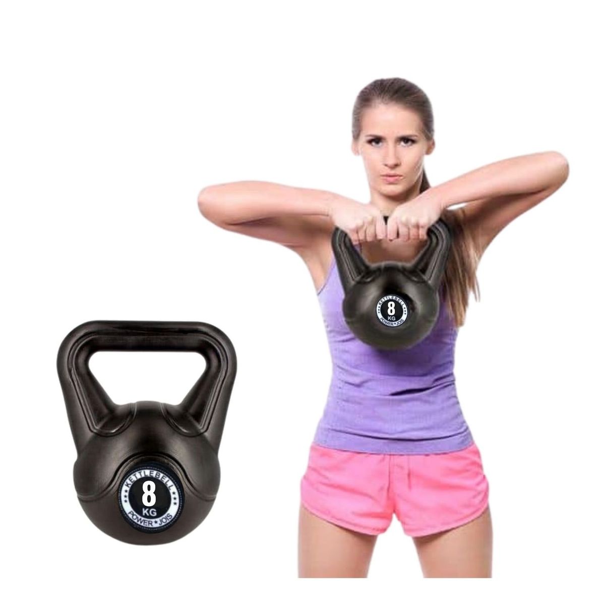 GENERICO - Pesa Rusa o Kettlebell Deporte - 8 kg pvc color Azul