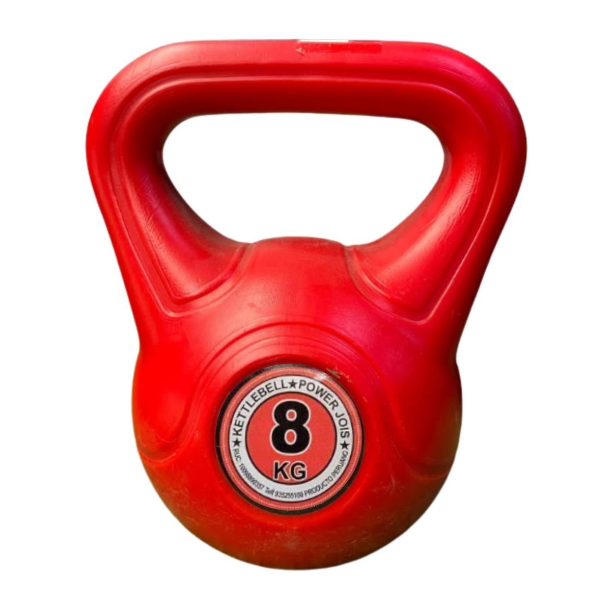 GENERICO - Pesa Rusa o Kettlebell Deporte - 8 kg pvc color Rojo