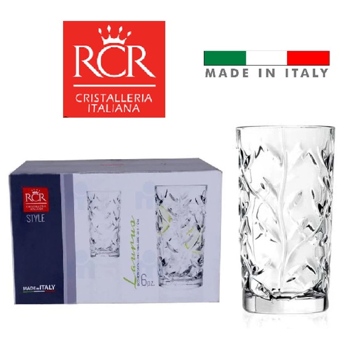 RCR - Set de Vasos Laurus  RCR X 06 piezas 36 cl.