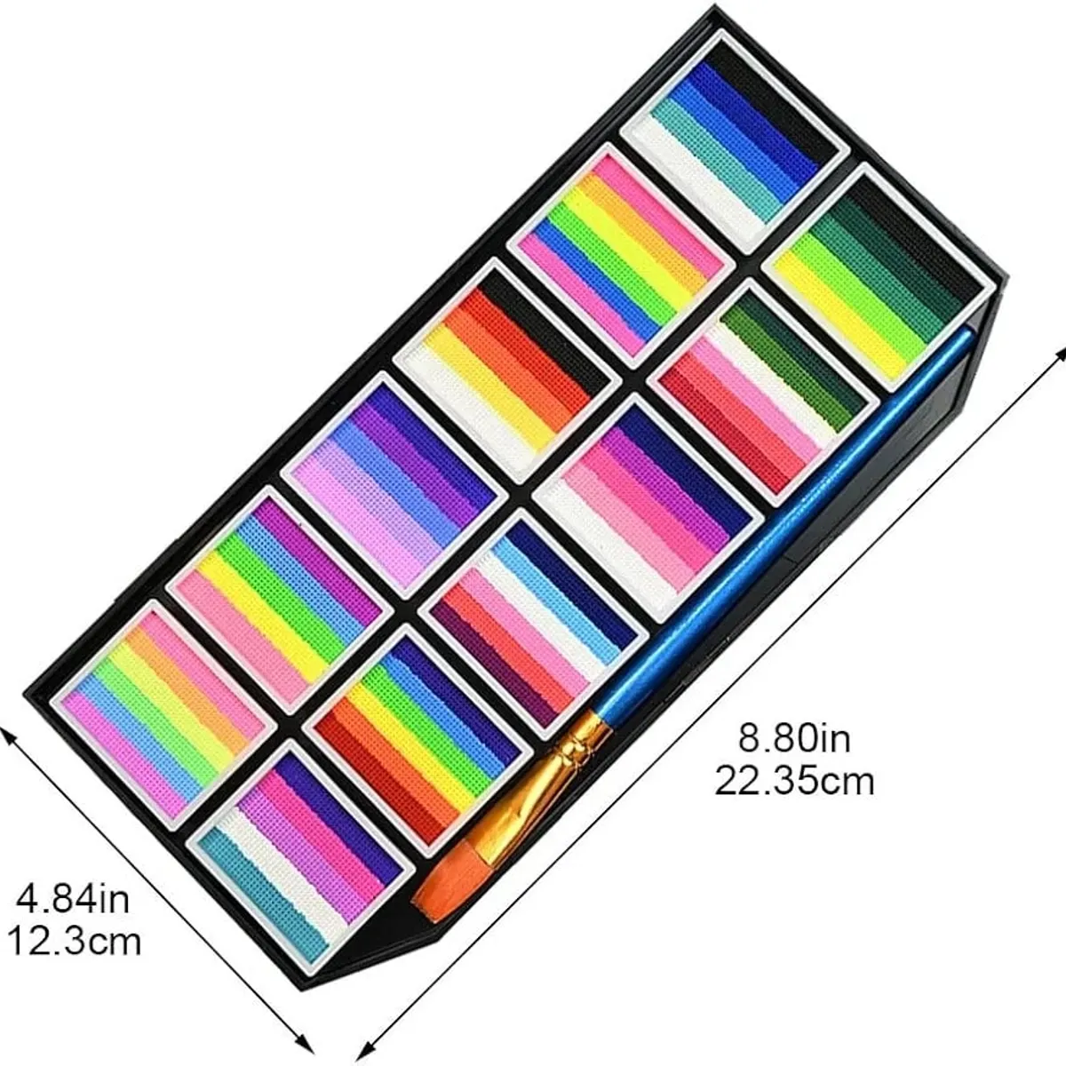 GENERICO - CARITAS PINTADAS MAQUILLAJE SET x12 CON PINCEL