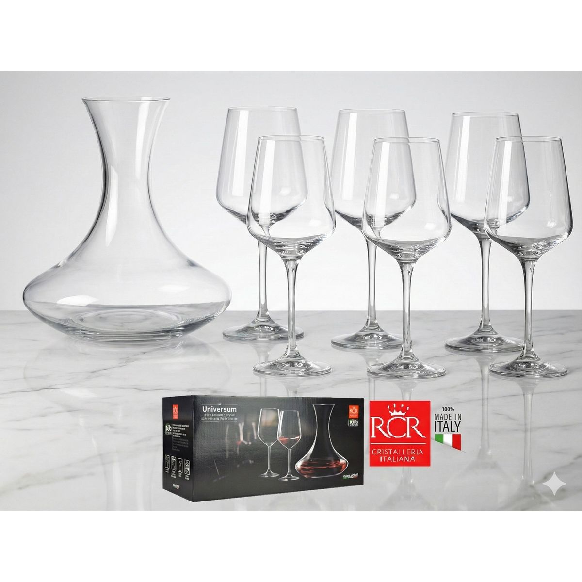 RCR - SET DE DECANTER X 07 ARIA UNIVERSUM- RCR - 100% Hecho en Italia
